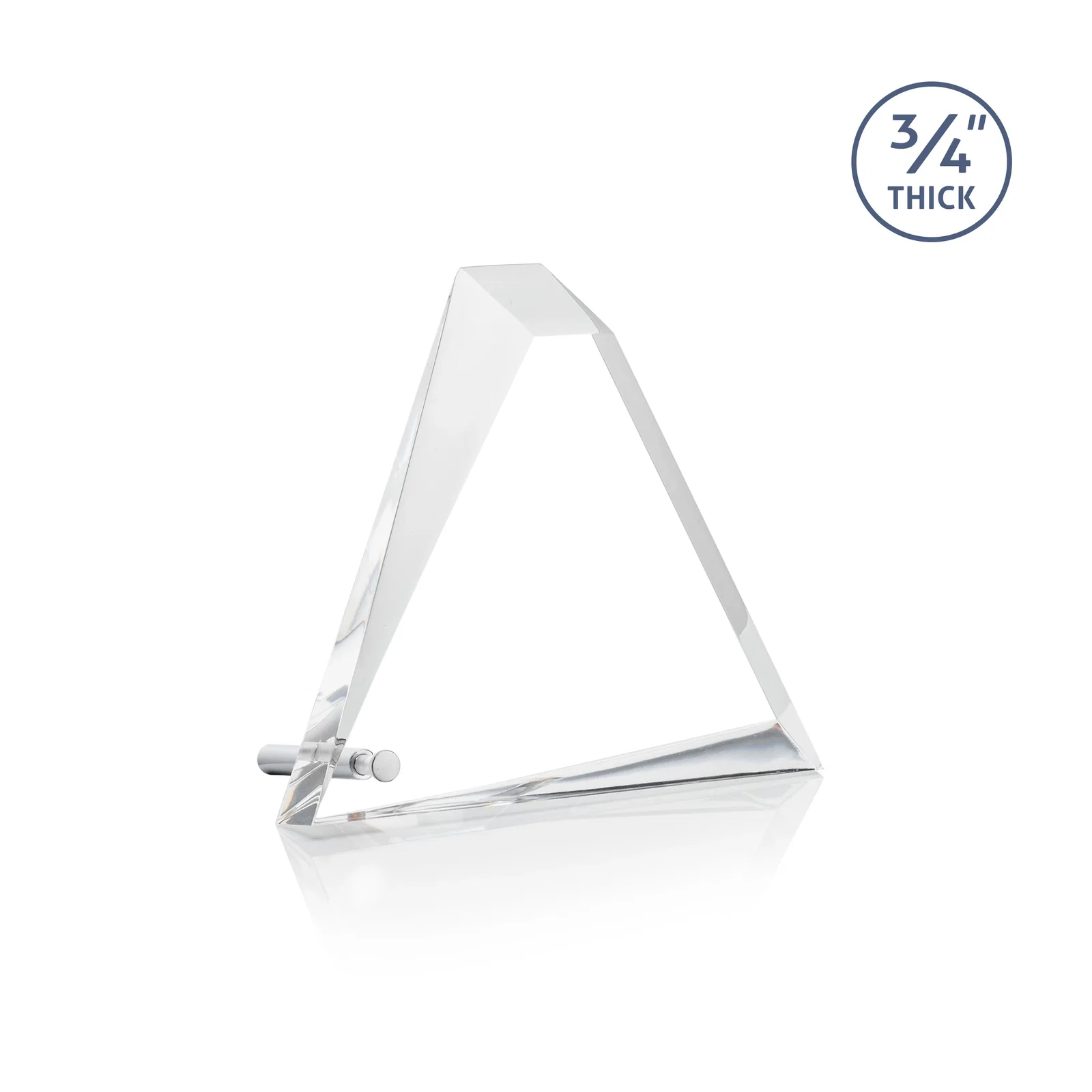 Personalized Acrylic Pyramid Award with Deep Facets and Corner Pin for retirement presentations