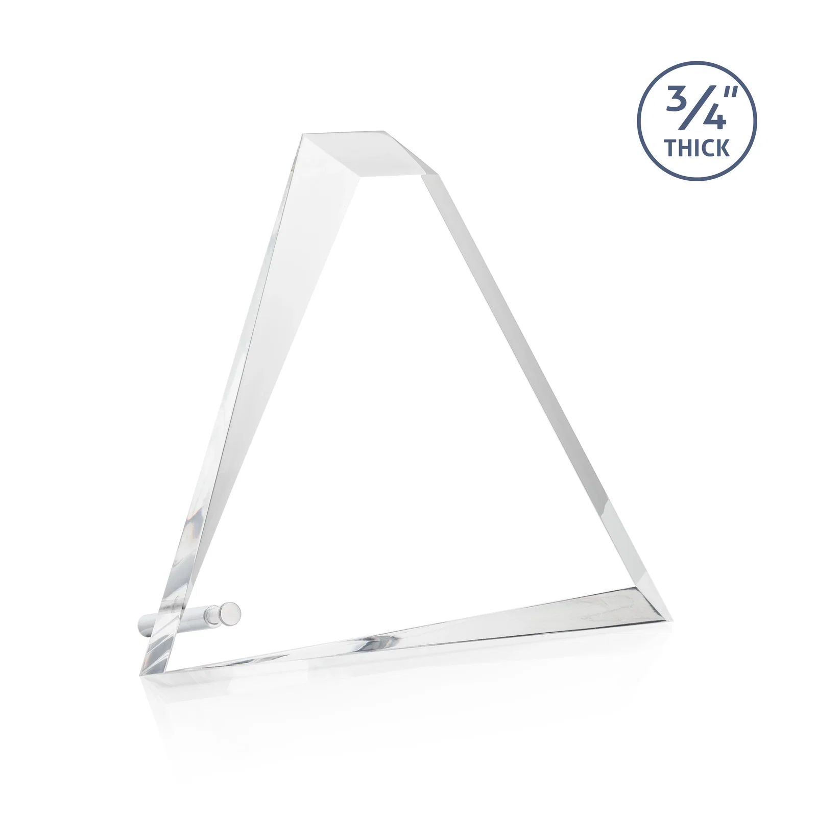 Personalized Acrylic Pyramid Award with Deep Facets and Corner Pin for donor appreciation