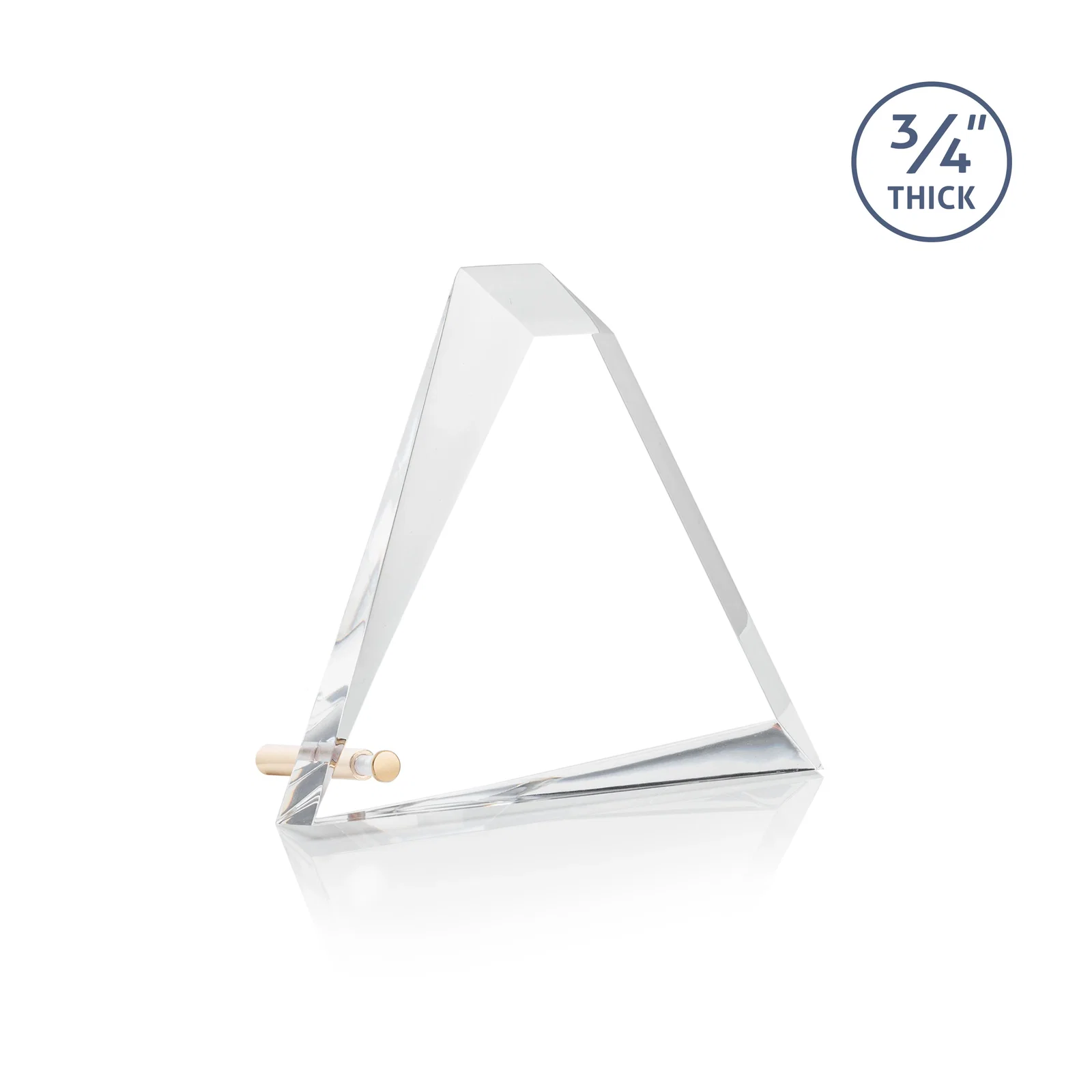 Personalized Acrylic Pyramid Award with Deep Facets and Corner Pin for graduation ceremonies