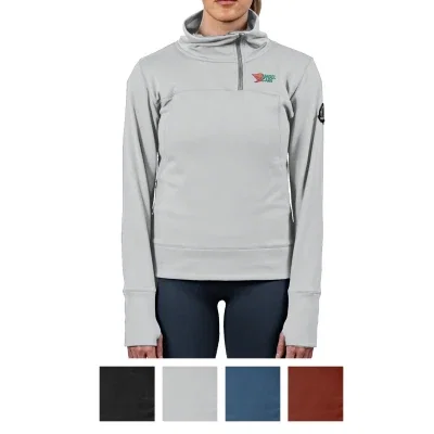 Mallard blue colorway of the fleece top, front view