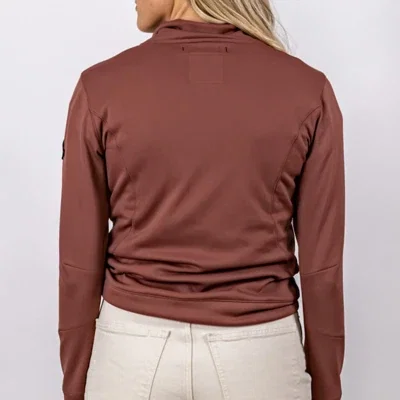 Storm cloud option with the zippered collar closed at the neck