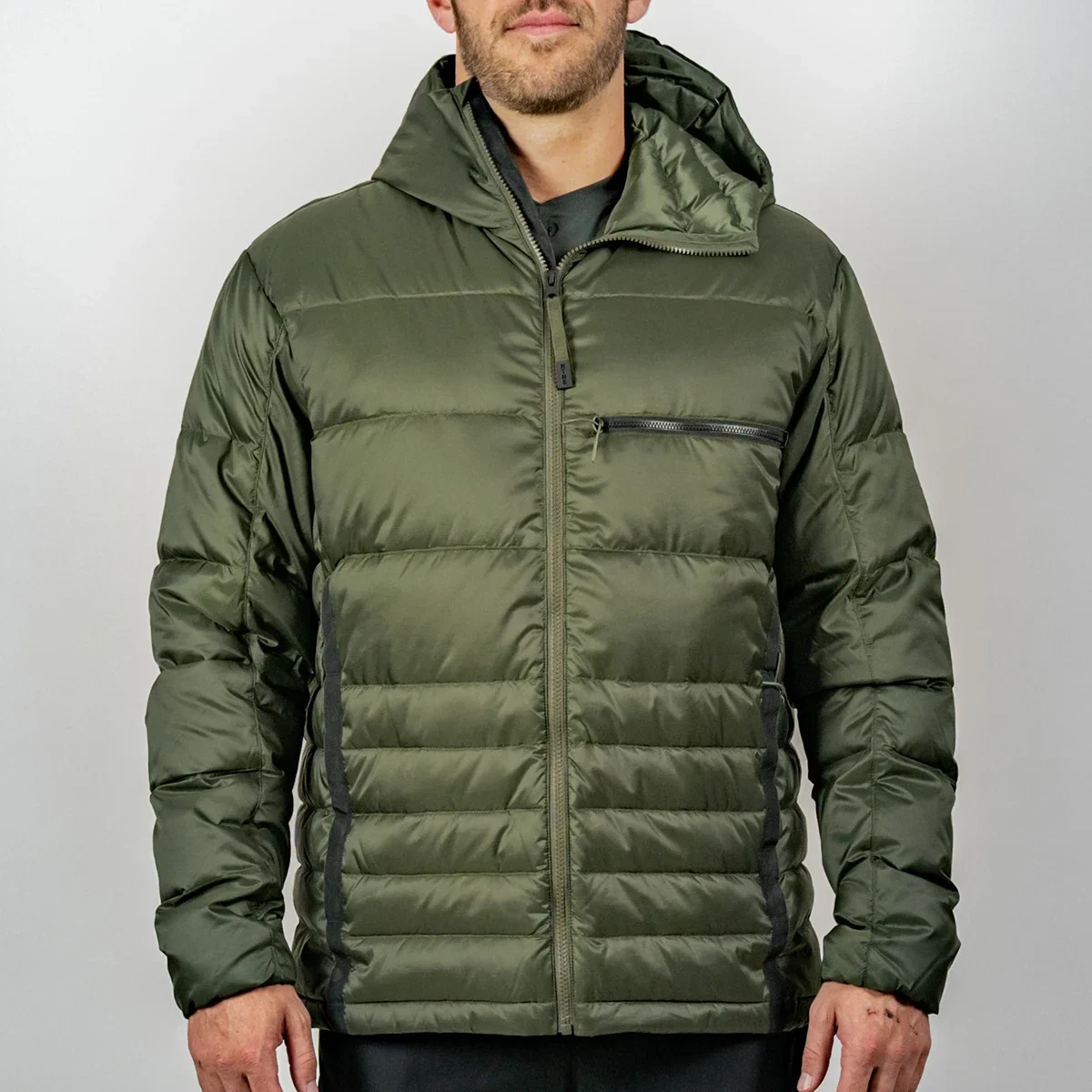 Sleeve and shoulder shown from a side angle