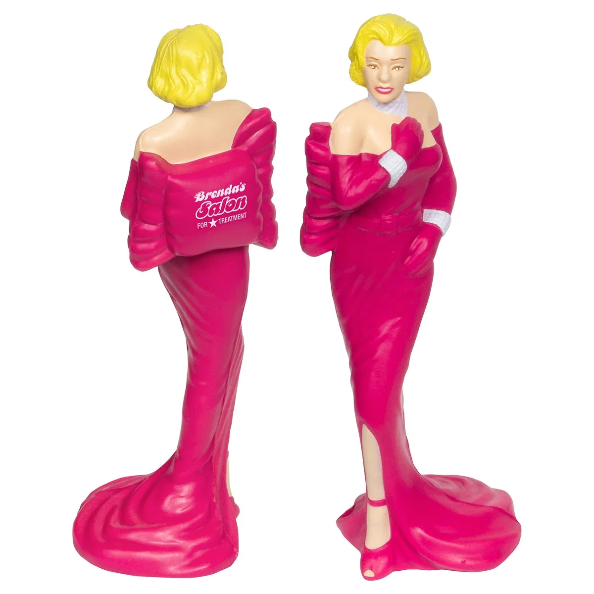 Movie star shaped polyurethane stress reliever with a pad-printed back imprint