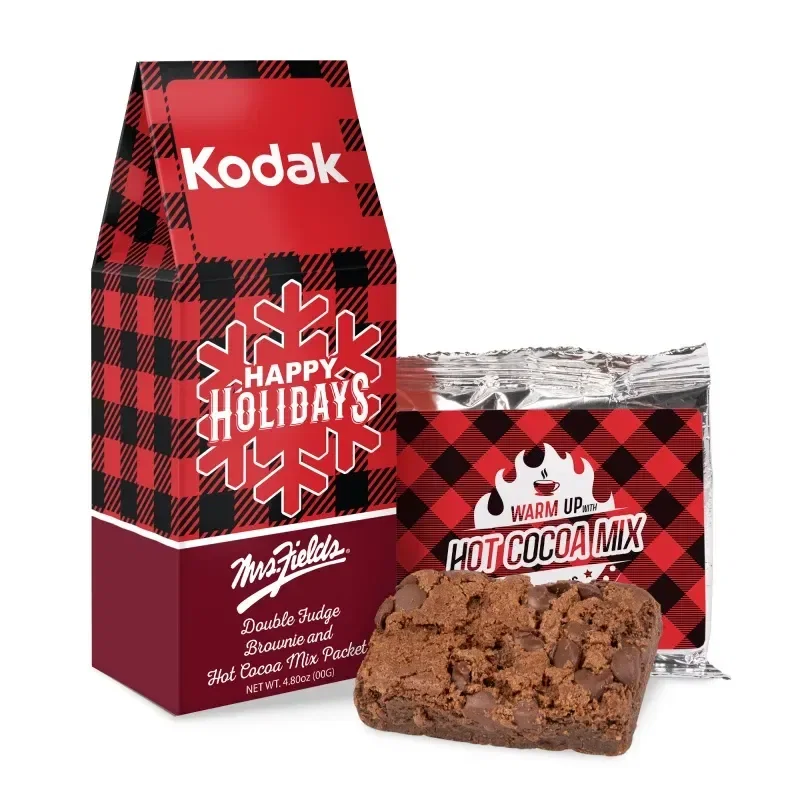 Mrs. Fields Brownie and Hot Cocoa in Gable Box — view 3