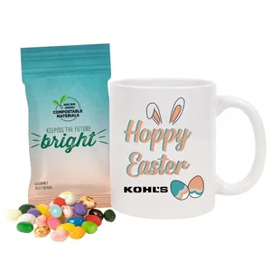 Mug set with Gourmet Jelly Beans in Compostable Digibag