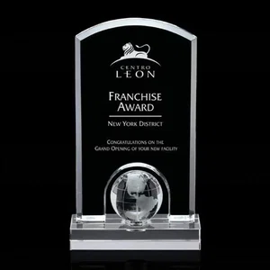 Free-Spinning Crystal Globe in an Arched Frame