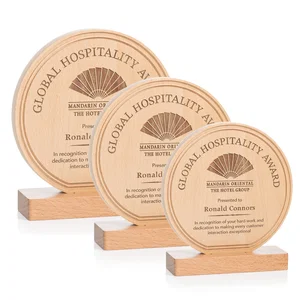 Beechwood Circle Award with Lined Groove Edge