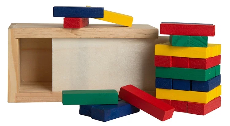 Multi-Colored Block Wooden Tower Puzzle — view 2