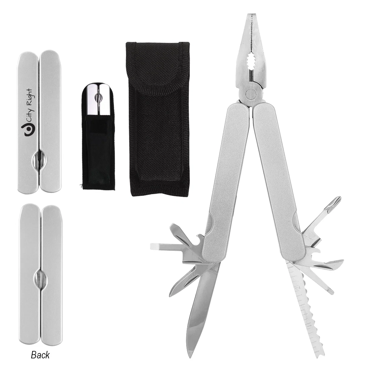 Attachments folded out from the handle