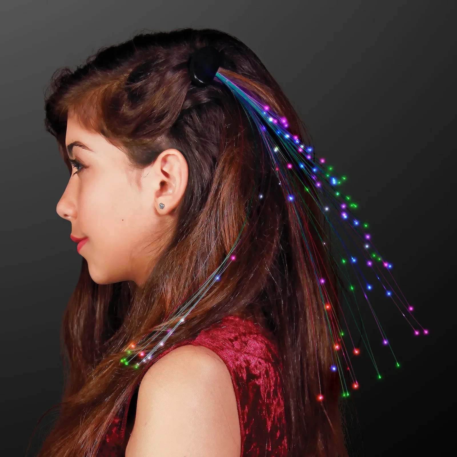 Multicolor Light Hair Sparkle Clip Extensions — view 3