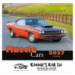 Muscle Cars Wall Calendar: 2025 Spiral Bound