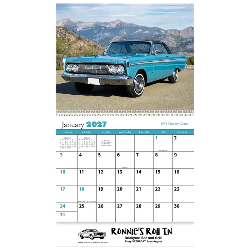 Muscle Cars Wall Calendar: 2025 Spiral Bound β view 2