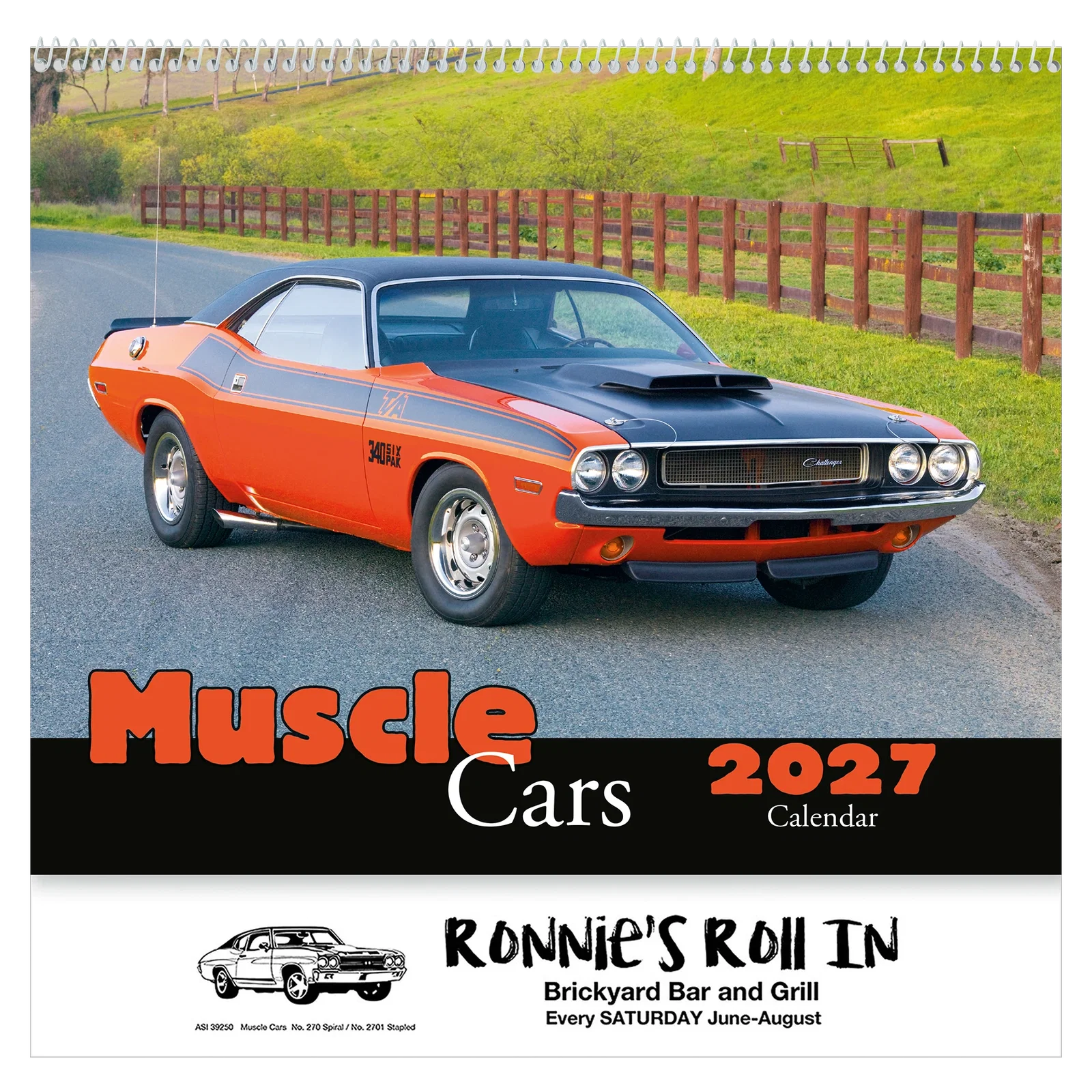 Muscle Cars Wall Calendar: 2025 Spiral Bound