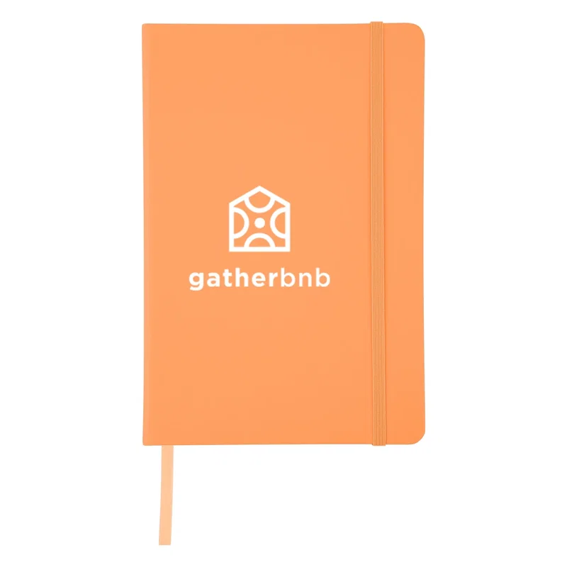 Portable journal shown closed, ready to slip into a backpack
