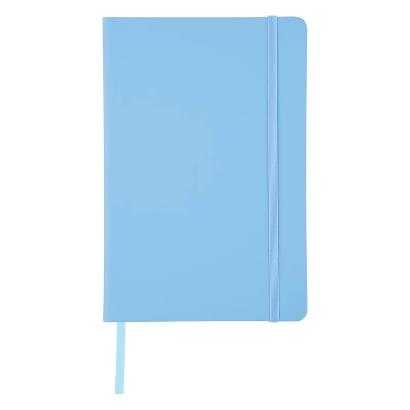 Overhead shot of the closed journal on a work surface