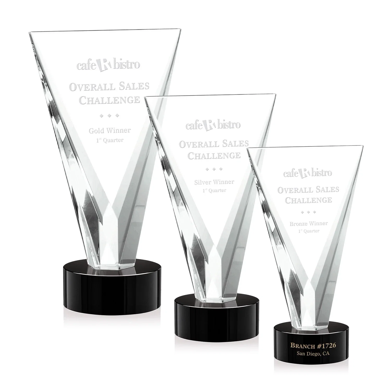 Custom Optical Crystal Award in Solid Matching Color, awards for employee recognition