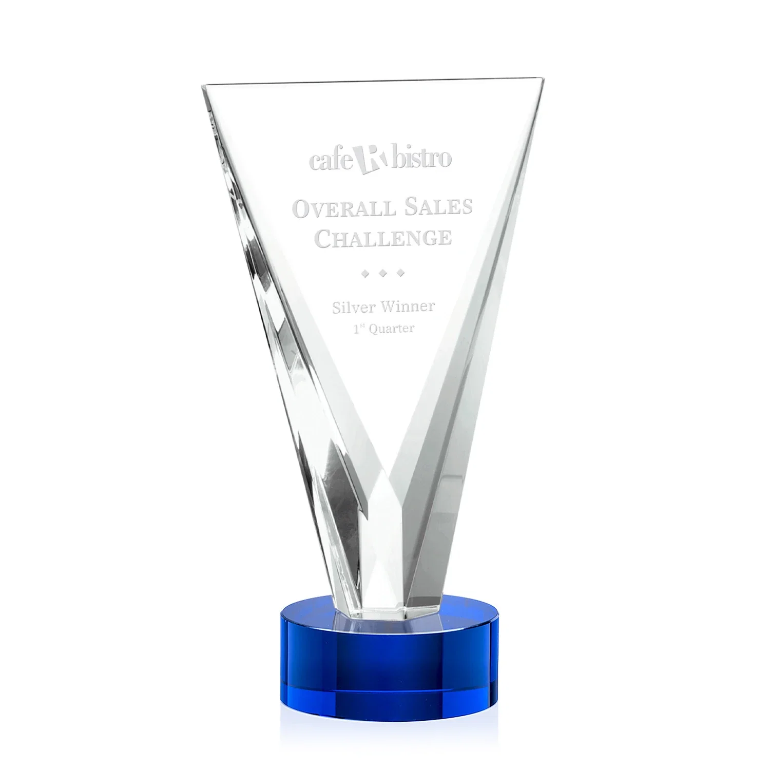 Custom Optical Crystal Award in Solid Matching Color, awards for dealer and partner awards