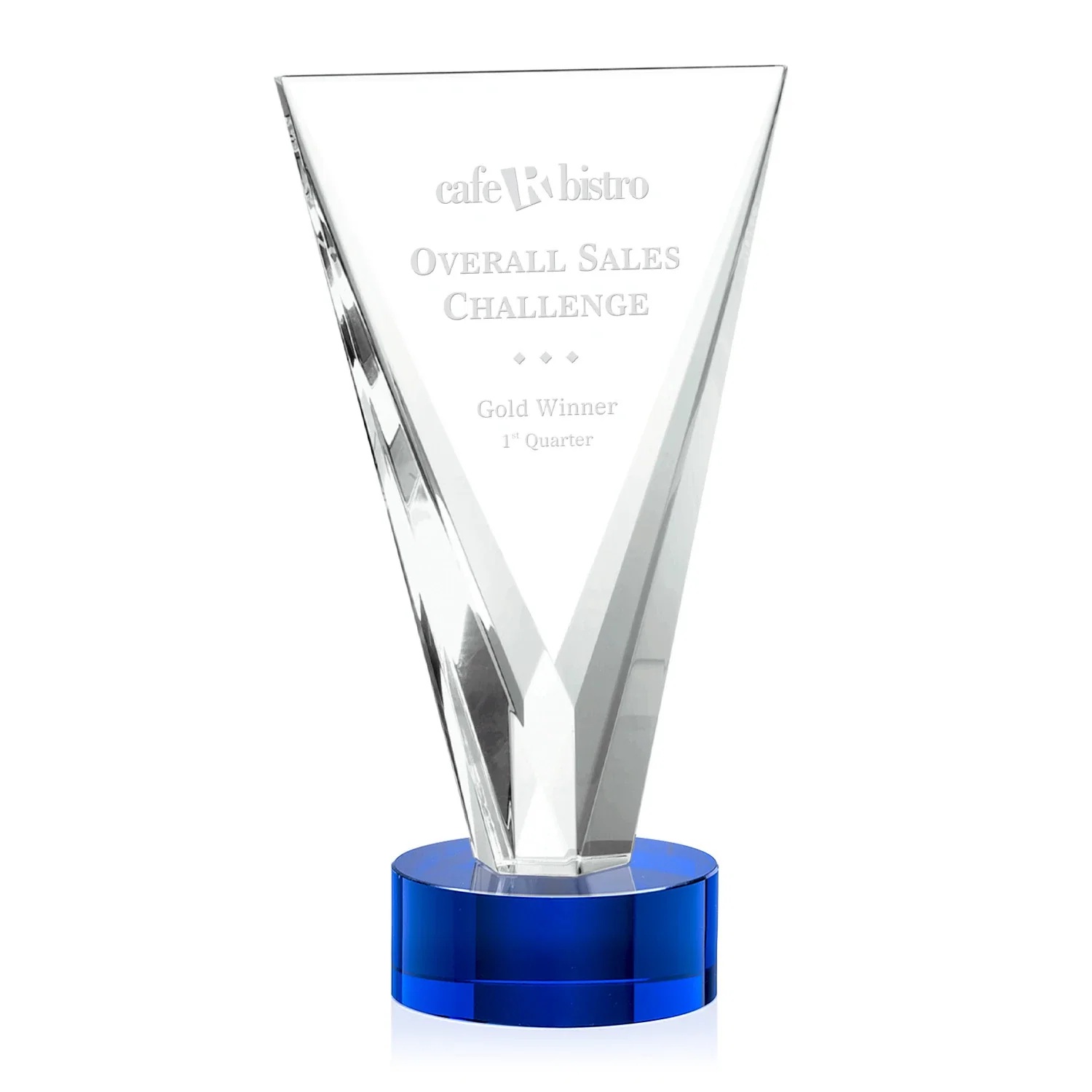 Custom Optical Crystal Award in Solid Matching Color, awards for company anniversary events
