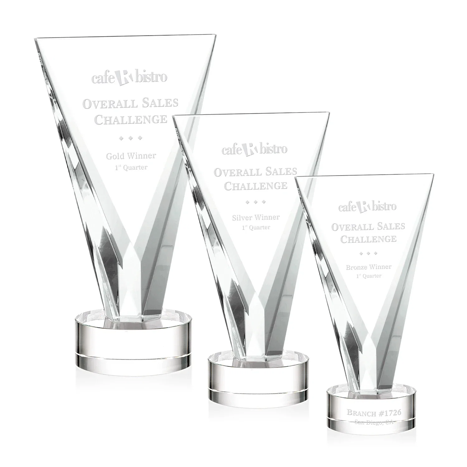 Personalized Optical Crystal Award in Solid Matching Color, awards for employee recognition