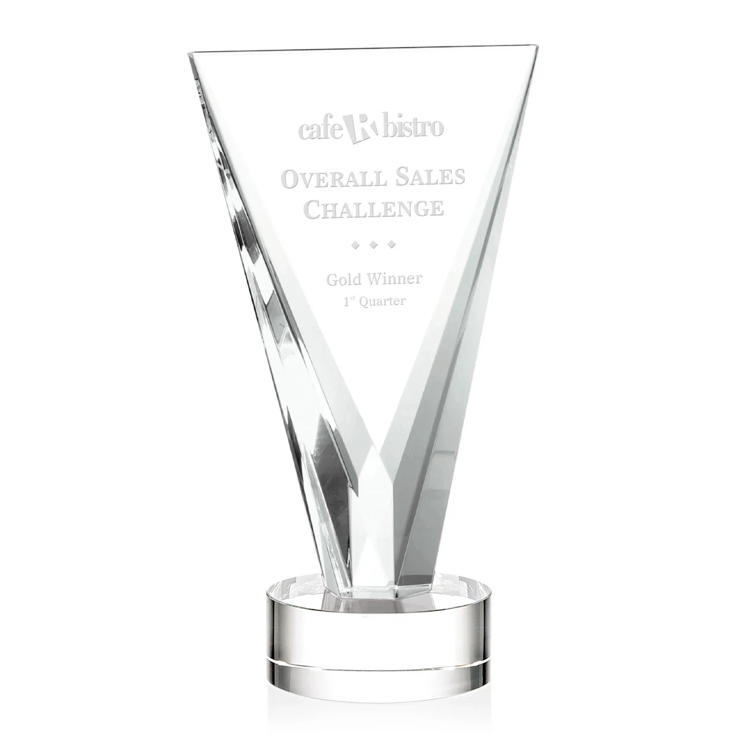 Personalized Optical Crystal Award in Solid Matching Color, awards for sales achievement awards
