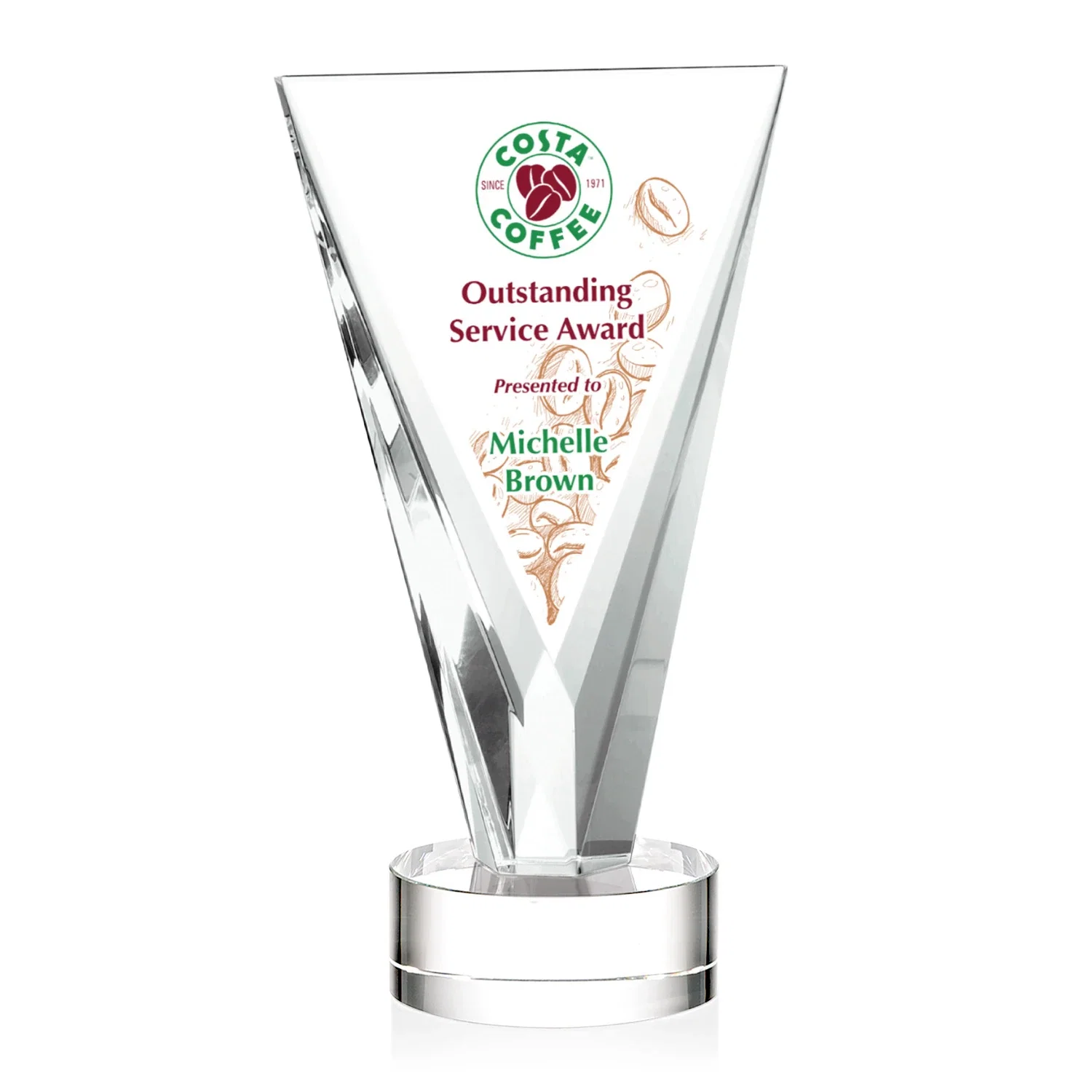 Personalized Optical Crystal Award in Solid Matching Color, awards for graduation ceremonies