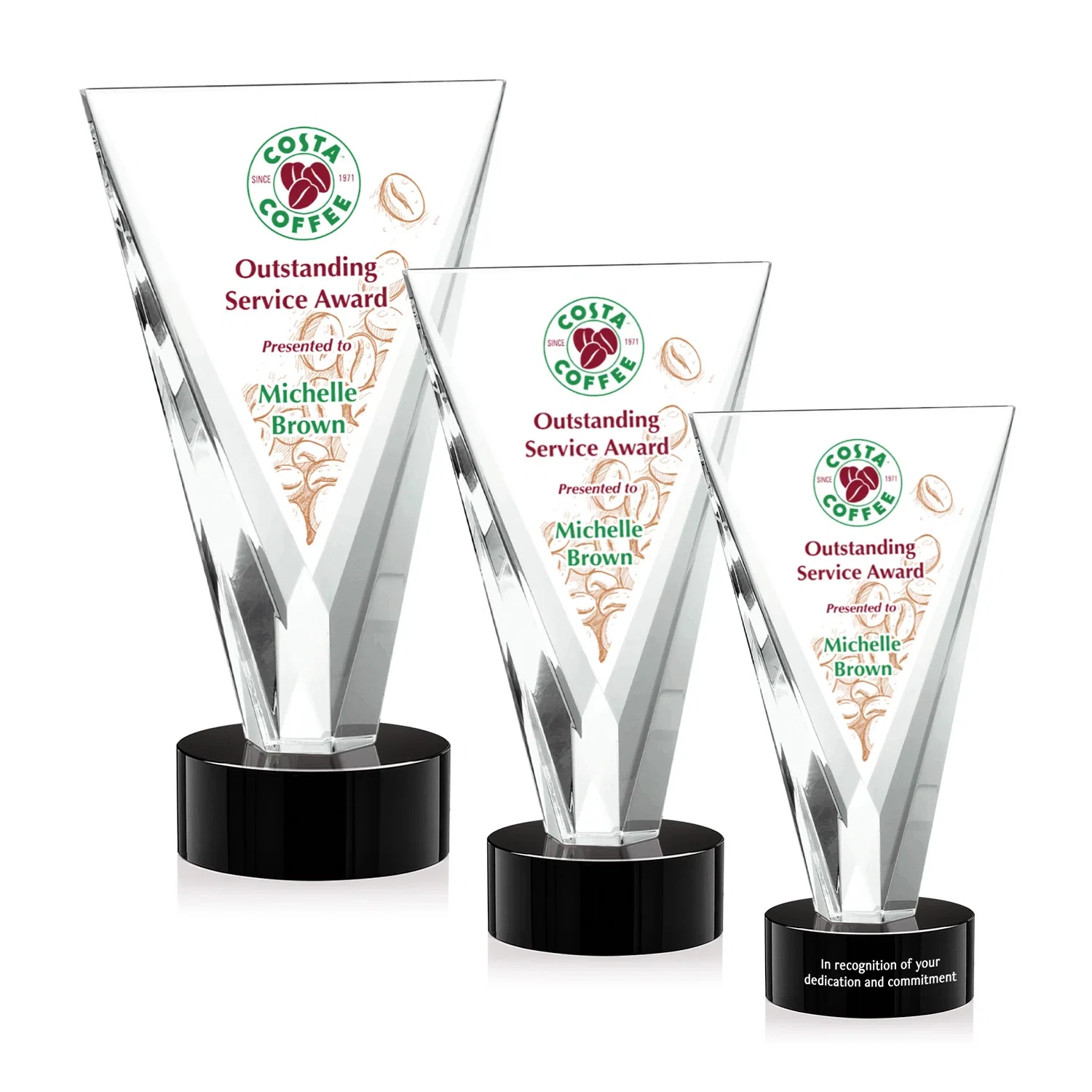 Personalized Optical Crystal Award in Solid Matching Color, awards for safety achievement programs