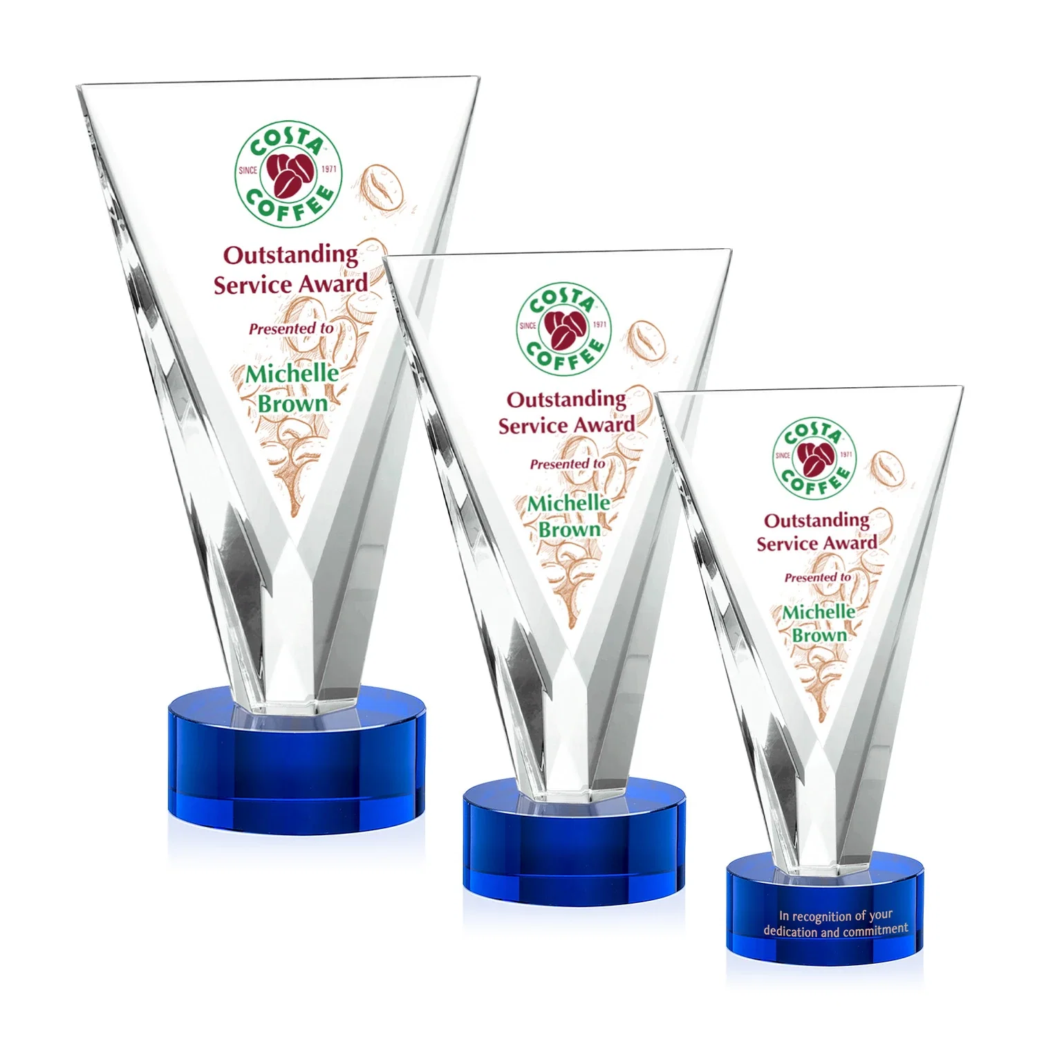 Promotional Optical Crystal Award in Solid Matching Color, awards for employee recognition
