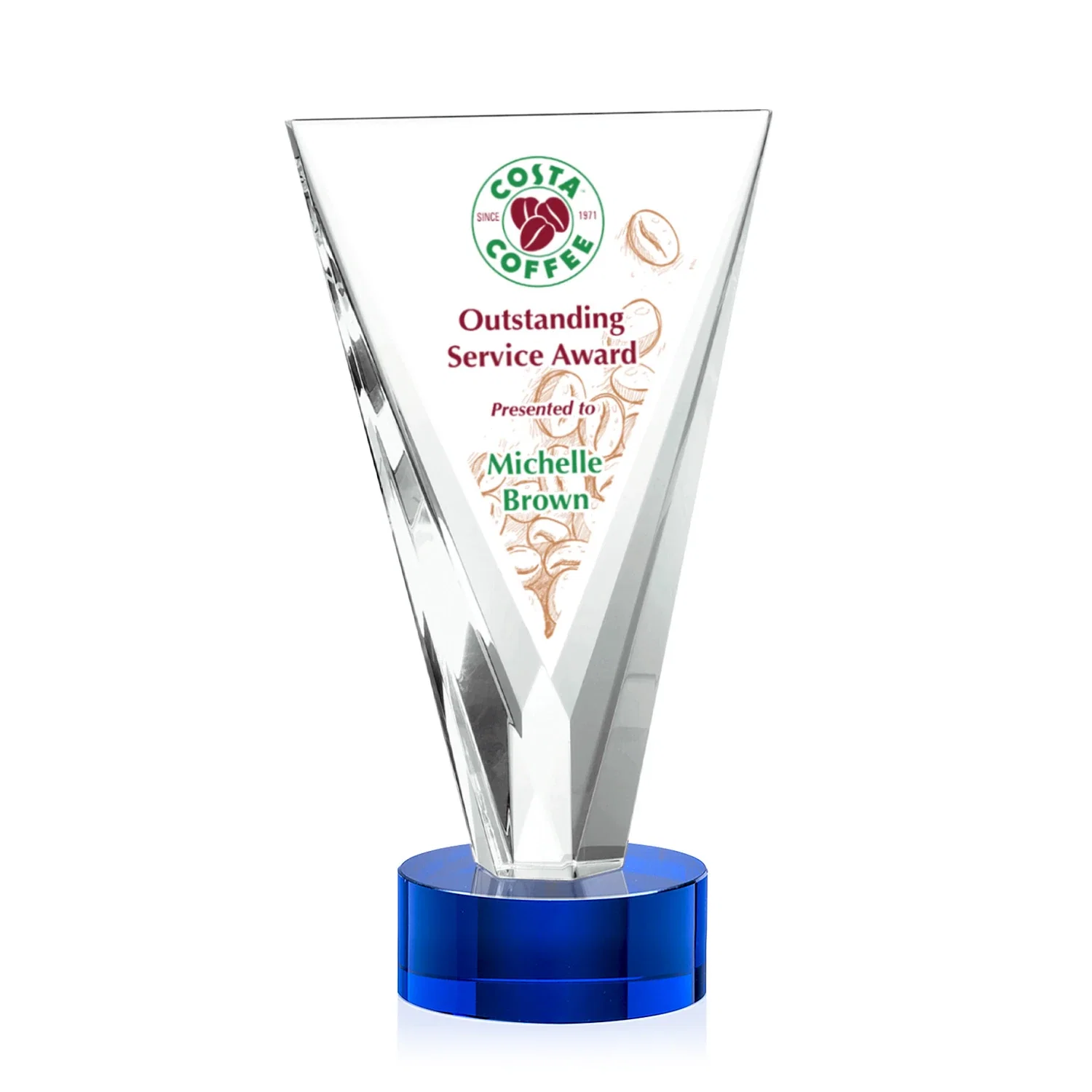 Promotional Optical Crystal Award in Solid Matching Color, awards for service anniversary gifts