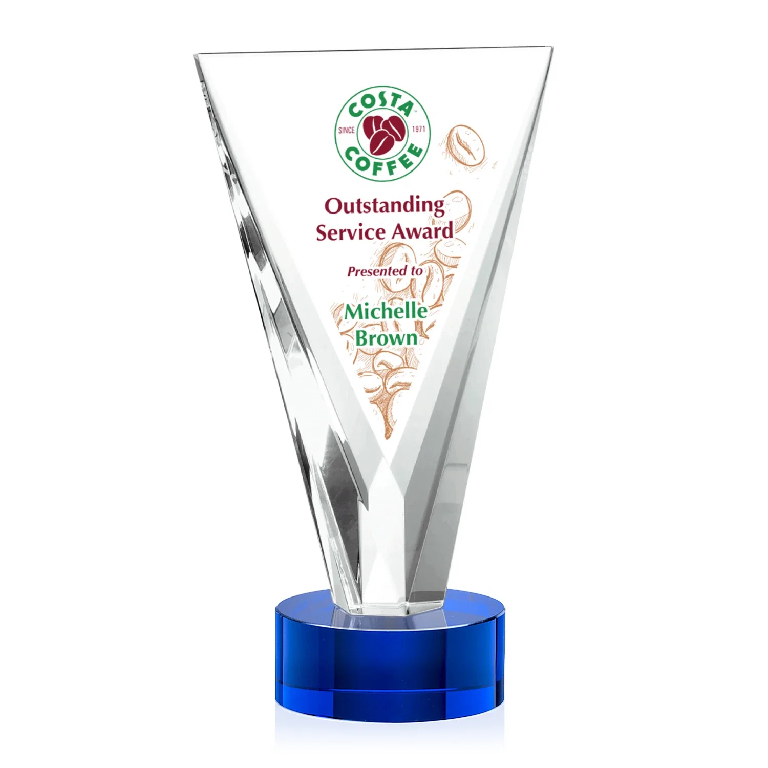 Promotional Optical Crystal Award in Solid Matching Color, awards for sales achievement awards