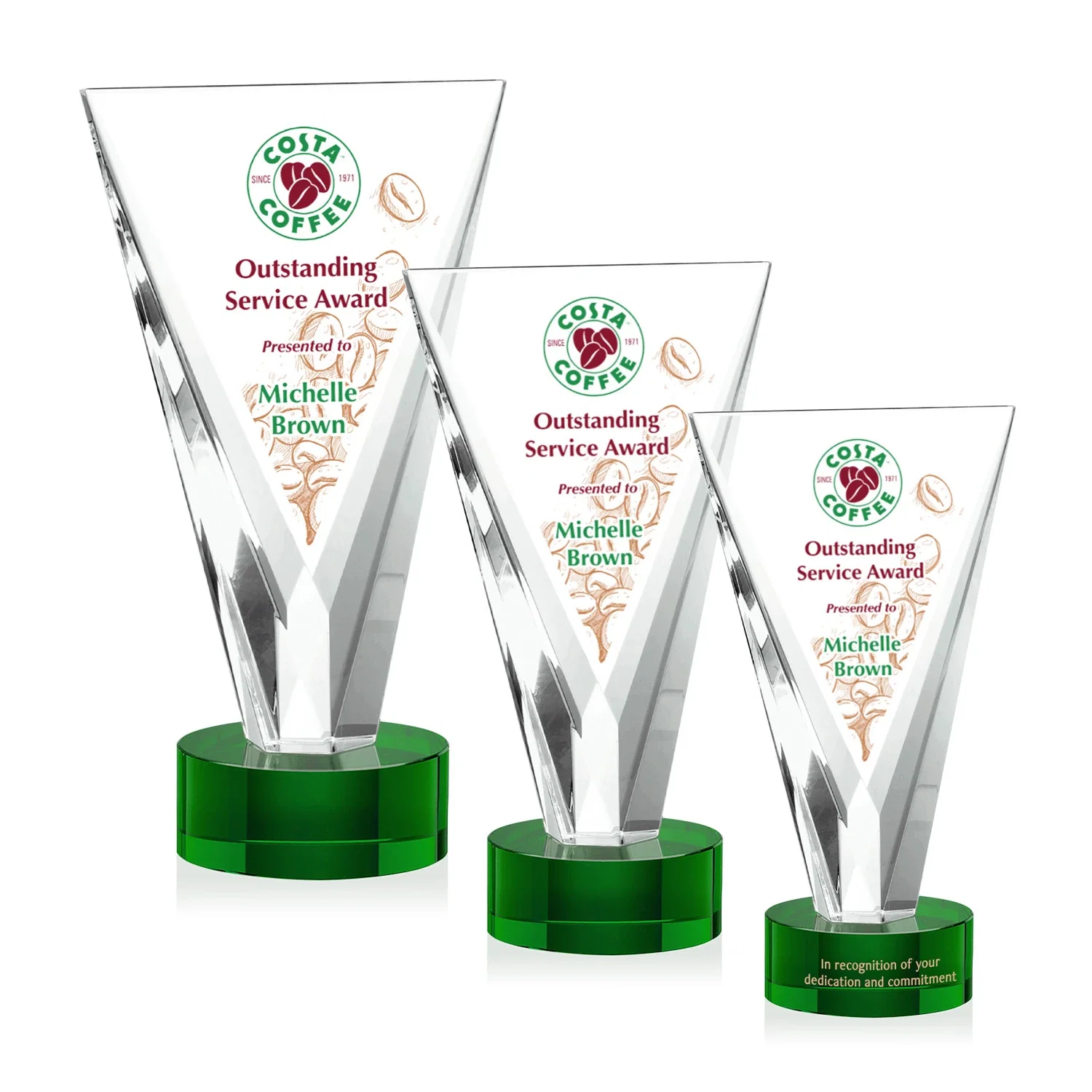 Promotional Optical Crystal Award in Solid Matching Color, awards for retirement presentations