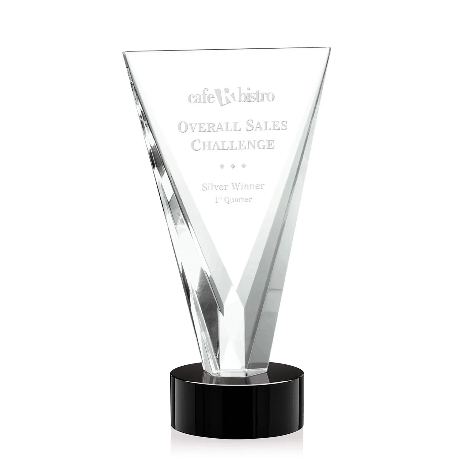 Custom Optical Crystal Award in Solid Matching Color, awards for service anniversary gifts