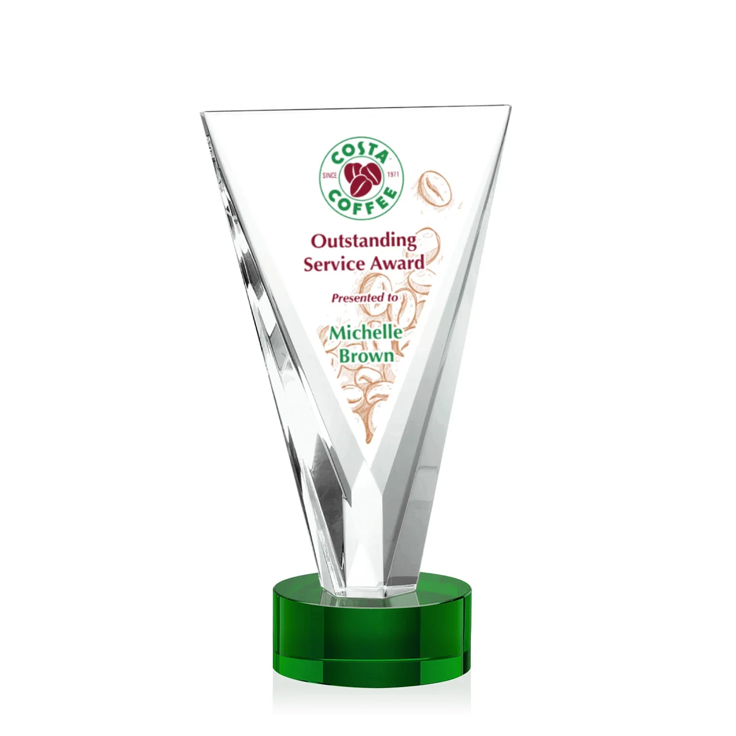 Promotional Optical Crystal Award in Solid Matching Color, awards for team milestone celebrations