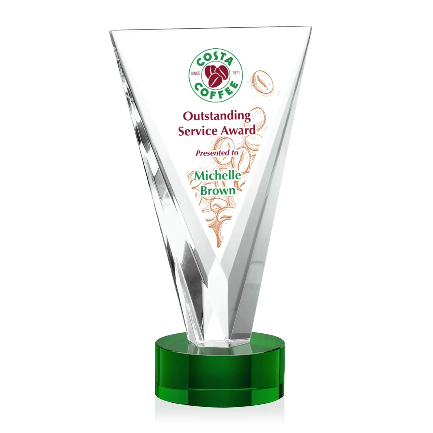 Promotional Optical Crystal Award in Solid Matching Color, awards for graduation ceremonies