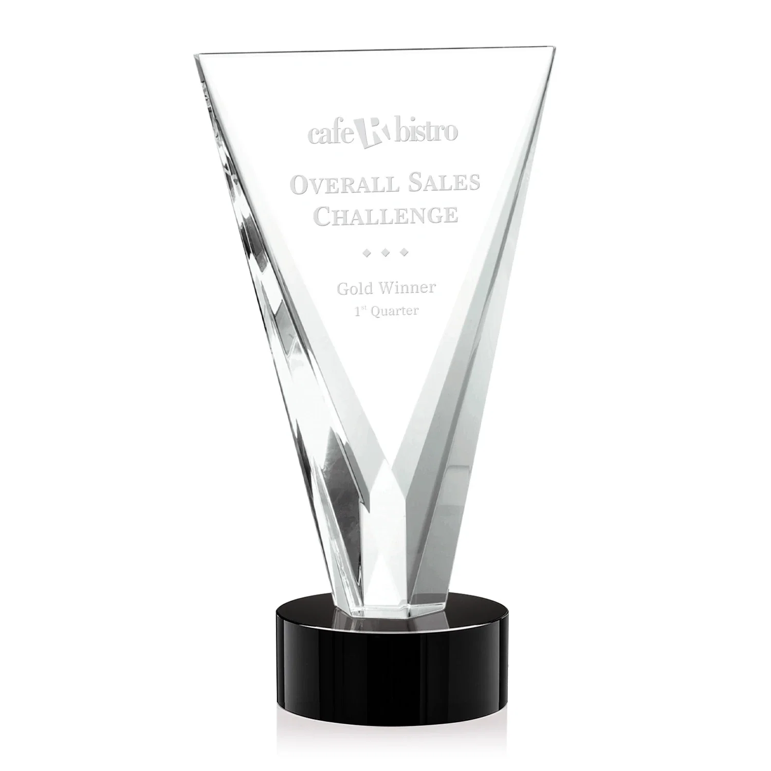 Custom Optical Crystal Award in Solid Matching Color, awards for sales achievement awards