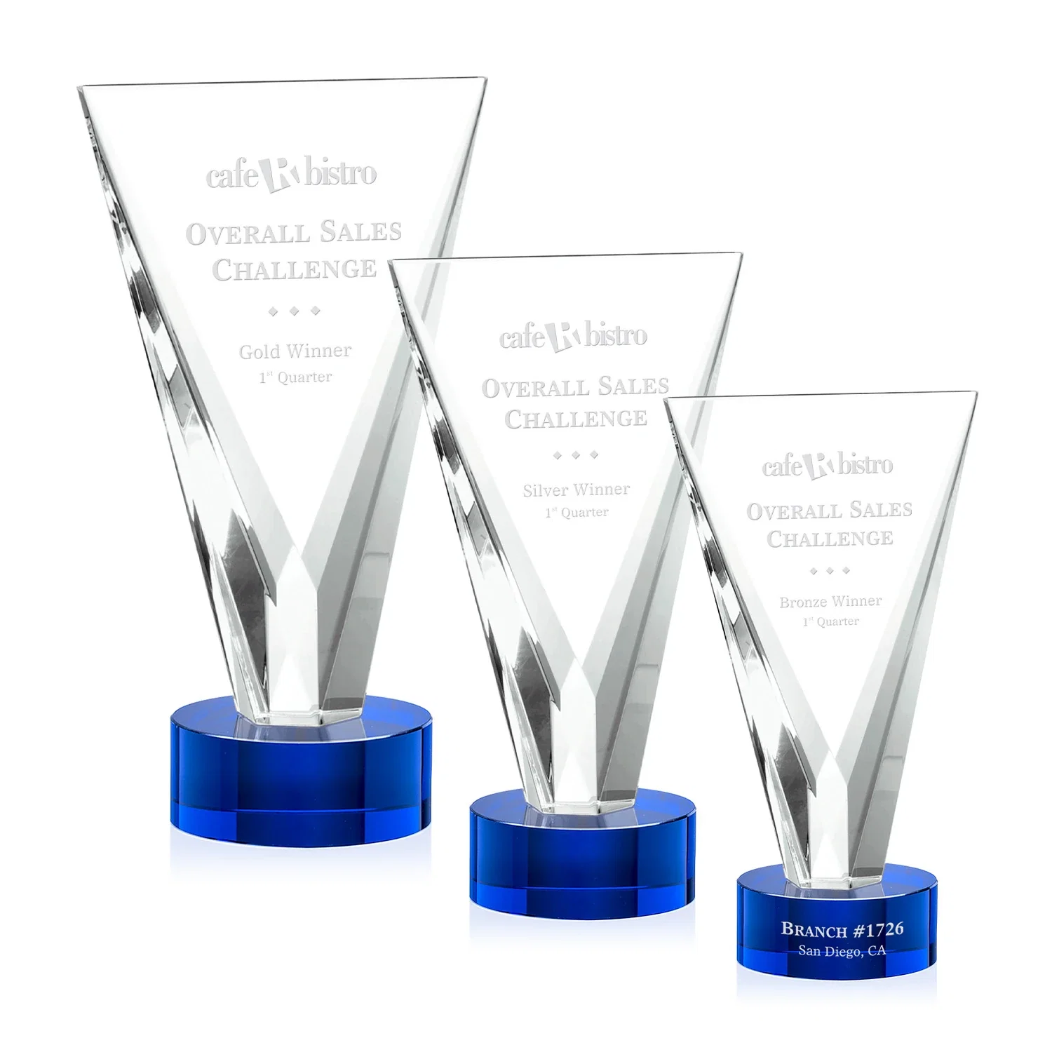 Custom Optical Crystal Award in Solid Matching Color, awards for safety achievement programs