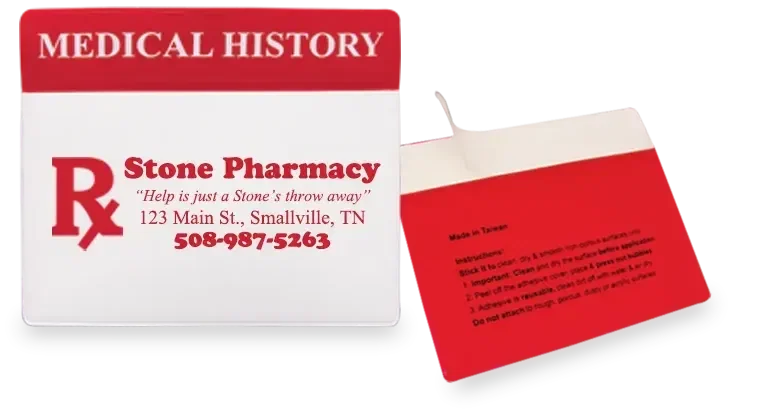 My Medical History Organizer. Vinyl medical history organizer pouch for pharmacy senior health programs