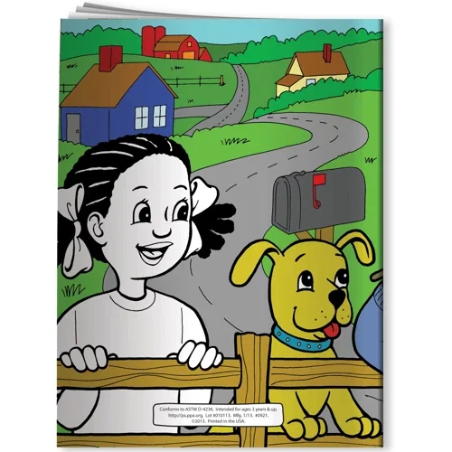 My Visit with a Sheriff Coloring Book inside page explaining a sheriff's job and safety tips