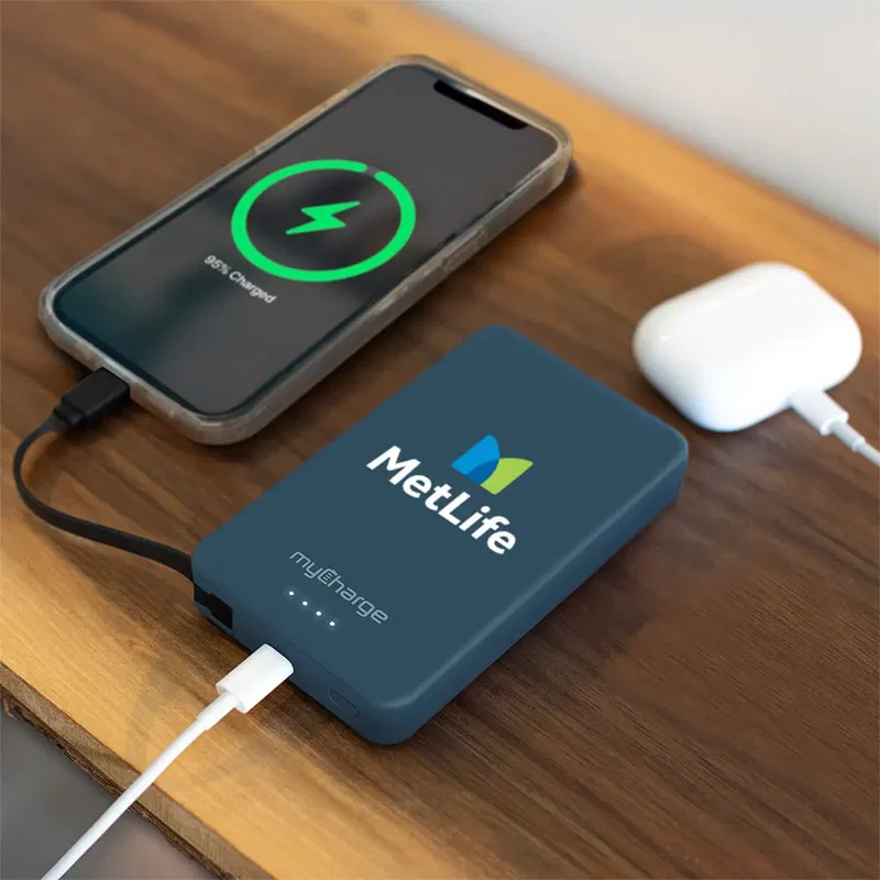 myCharge AMP Prong 10,000mAh Everything Built in Portable Charger - Blue — view 4