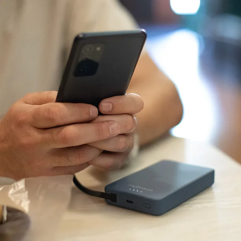 myCharge AMP Prong 10,000mAh Everything Built in Portable Charger - Blue — view 5