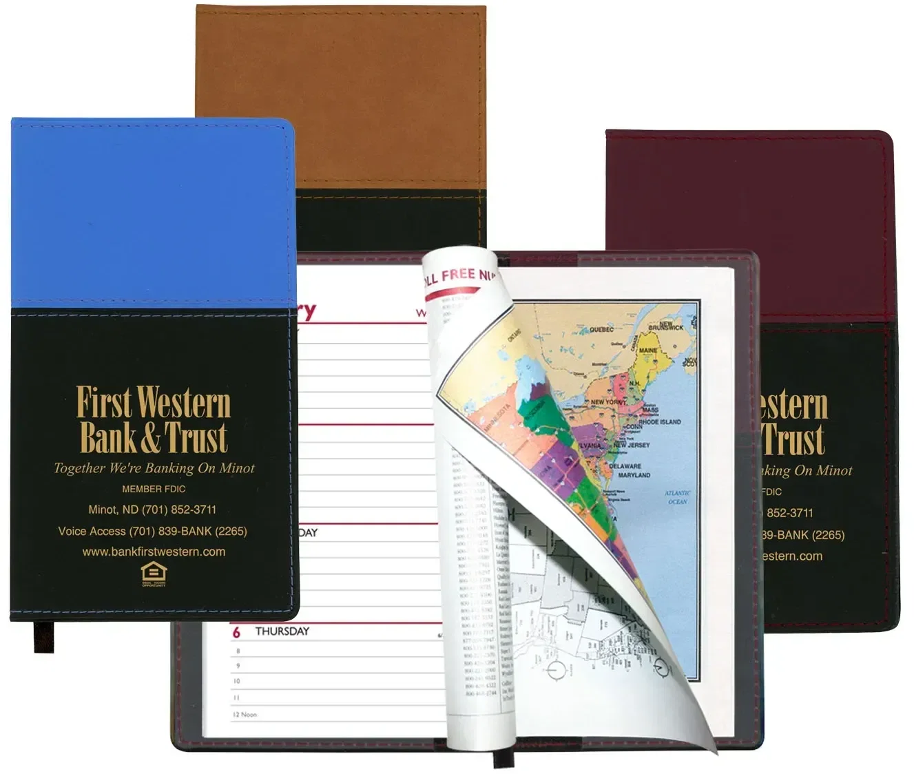 "Branded"-Personalized Two-Tone Vinyl Soft Cover Weekly Planner — view 4