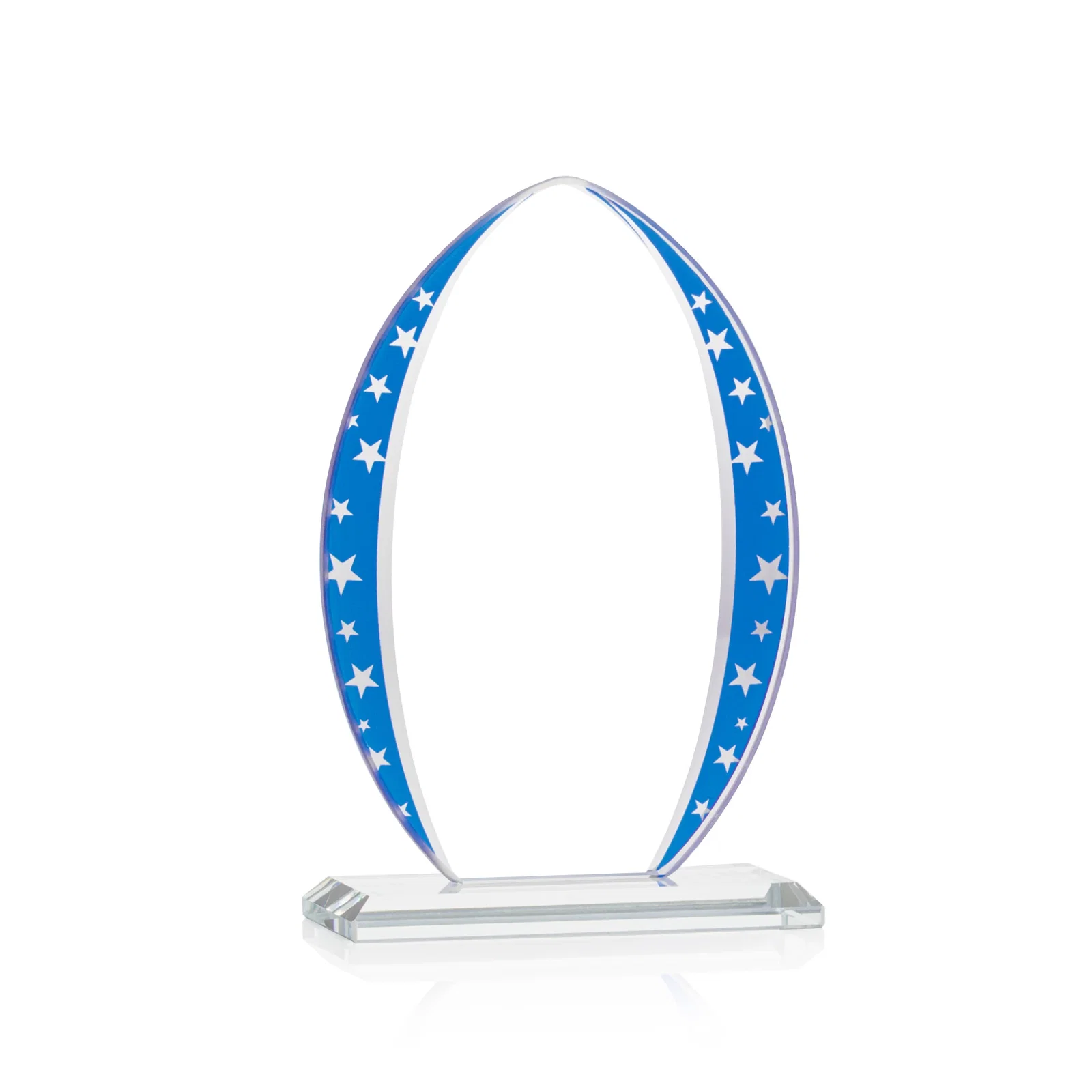 Custom Starfire Crystal Arrowhead Award with Mirrored Star Accents for volunteer appreciation
