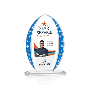 Starfire Crystal Arrowhead Award with Mirrored Star Accents