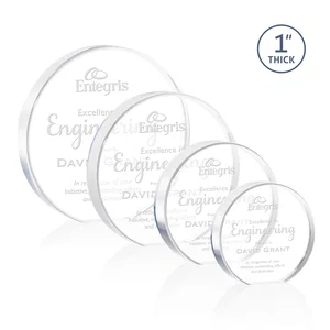 One-Inch-Thick Acrylic Circle Desk Award