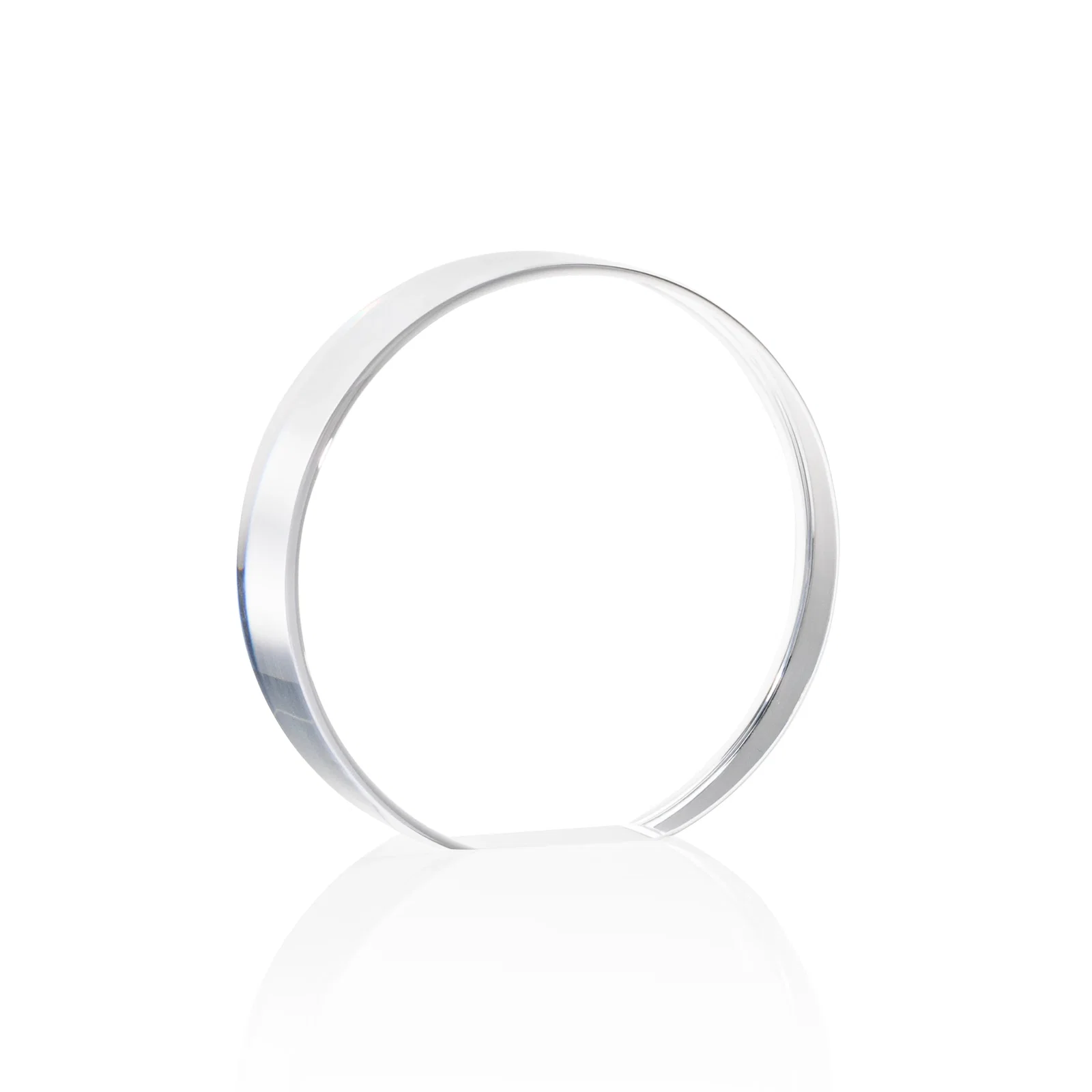 Promotional One-Inch-Thick Acrylic Circle Desk Award for donor appreciation