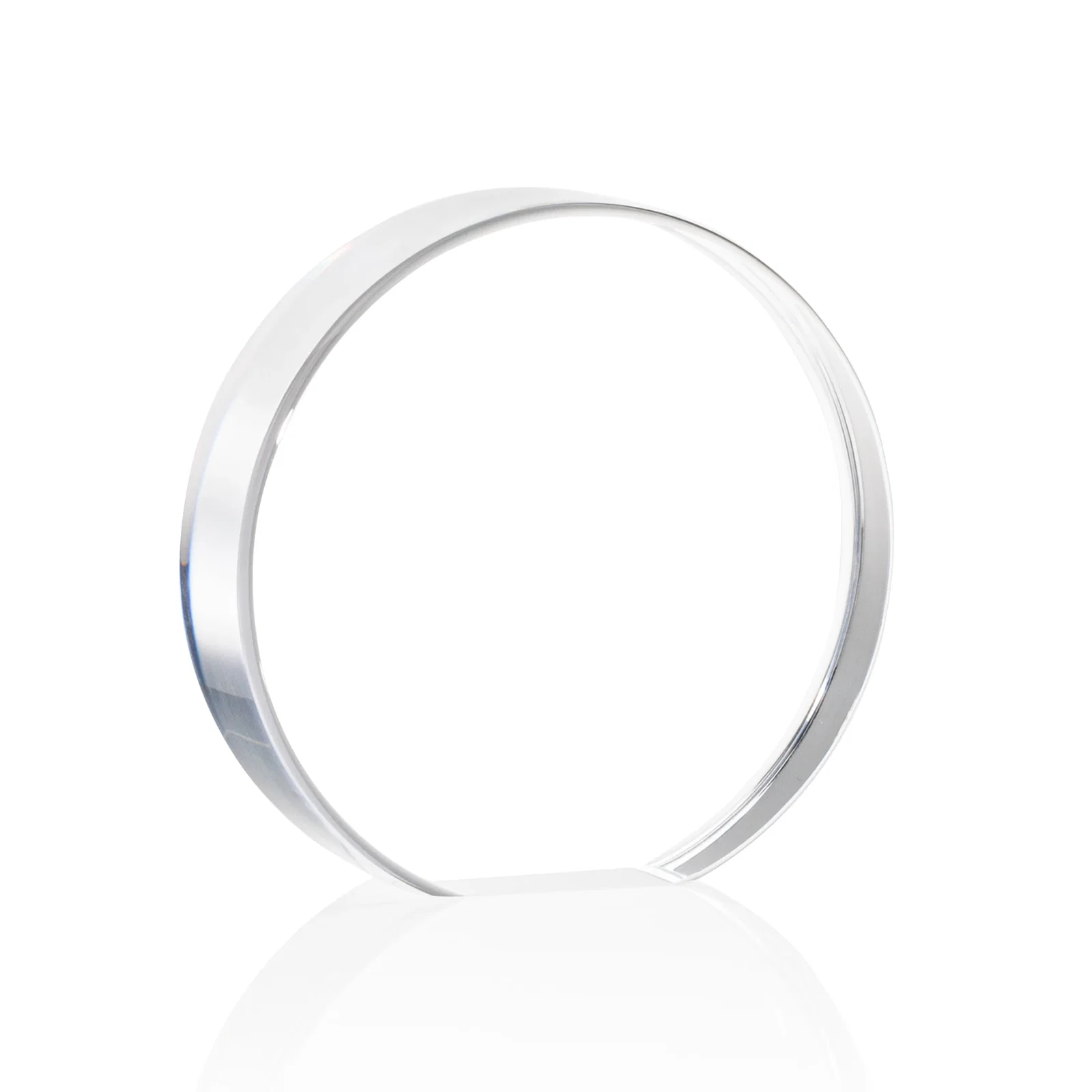 Promotional One-Inch-Thick Acrylic Circle Desk Award for graduation ceremonies