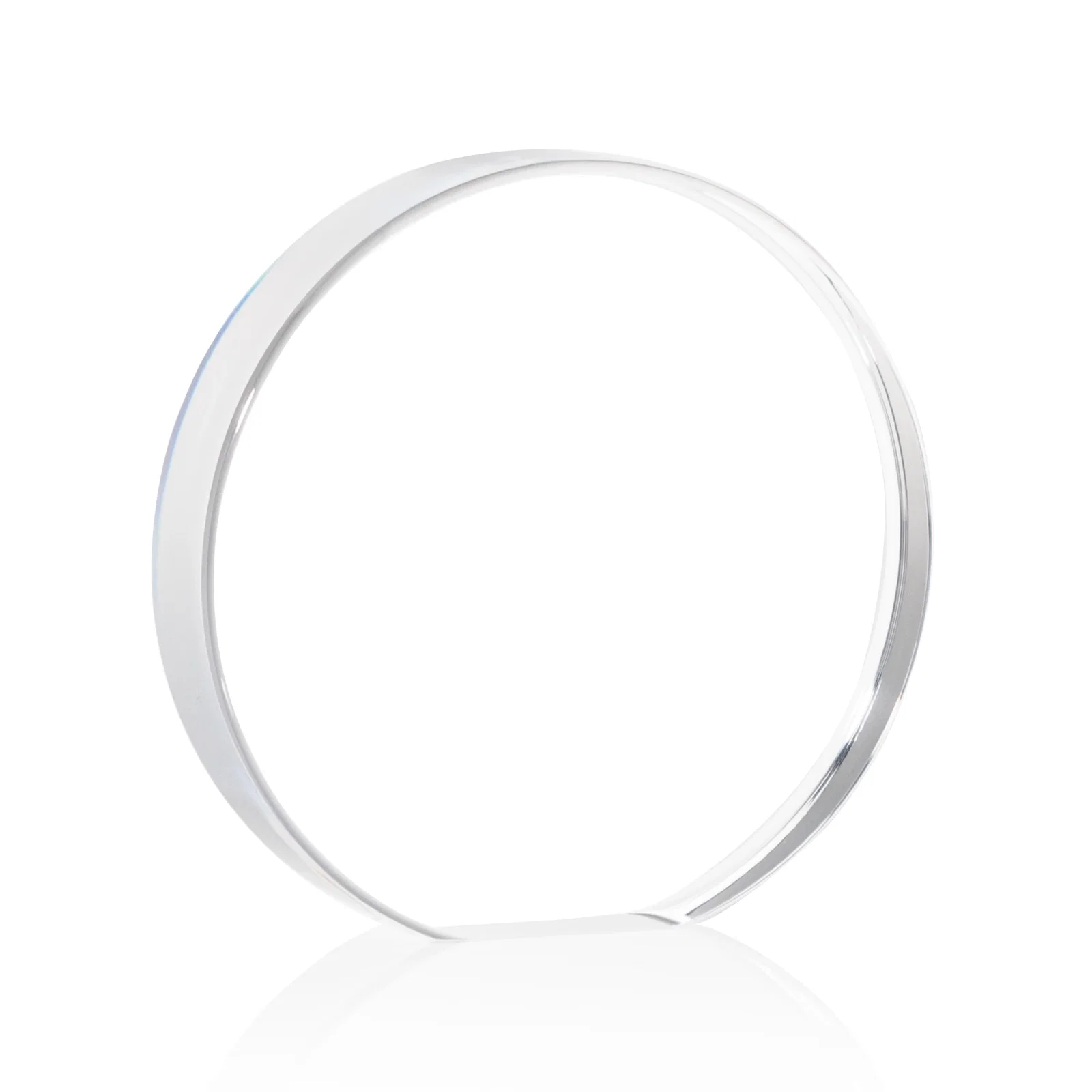 Promotional One-Inch-Thick Acrylic Circle Desk Award for safety achievement programs