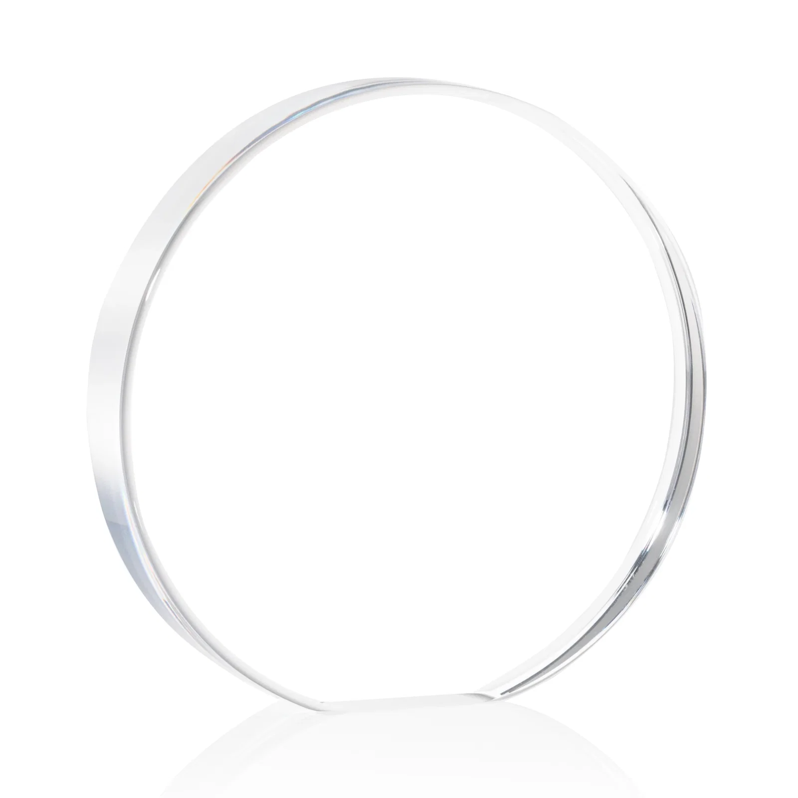 Promotional One-Inch-Thick Acrylic Circle Desk Award for volunteer appreciation