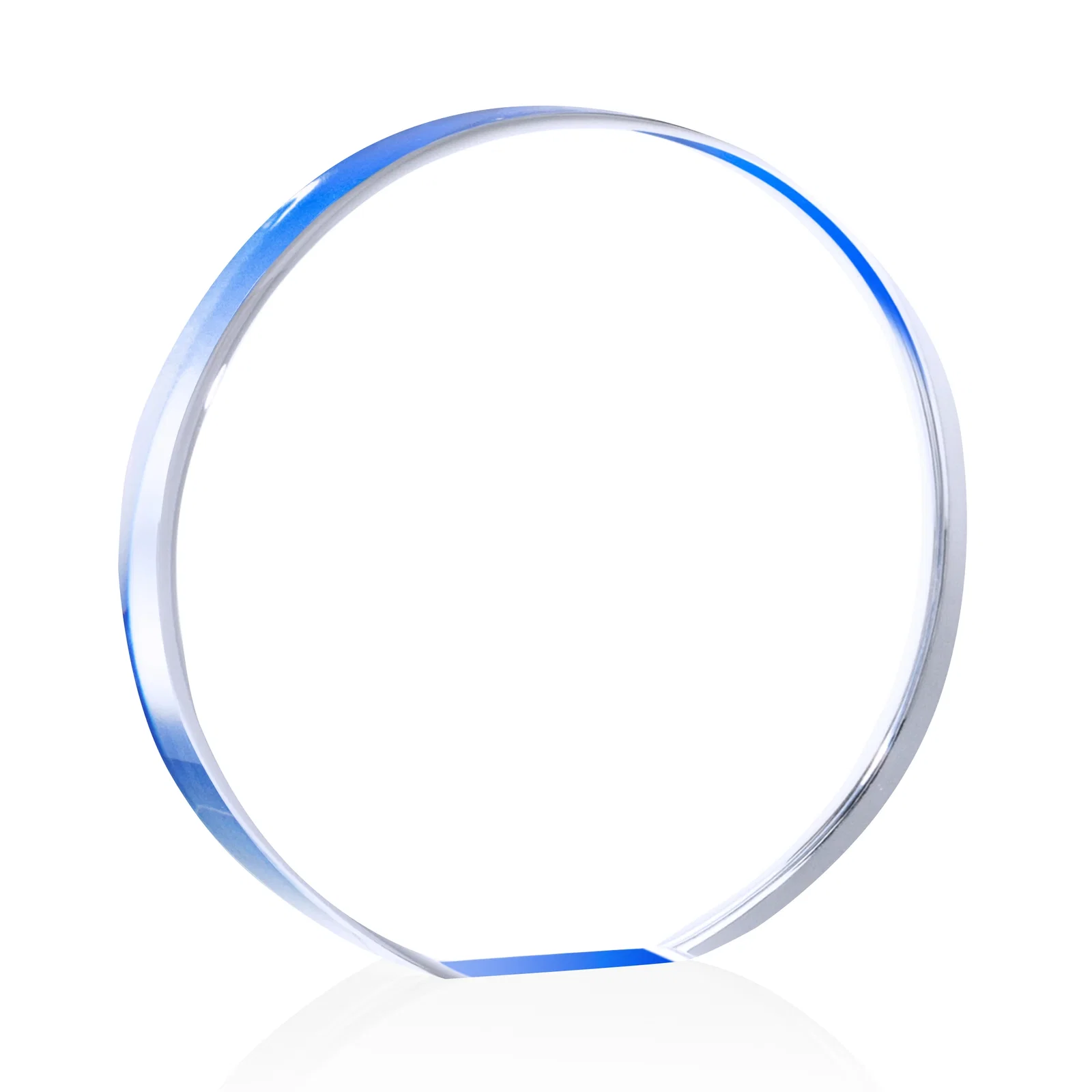 Promotional One-Inch-Thick Acrylic Circle Desk Award for company anniversary events