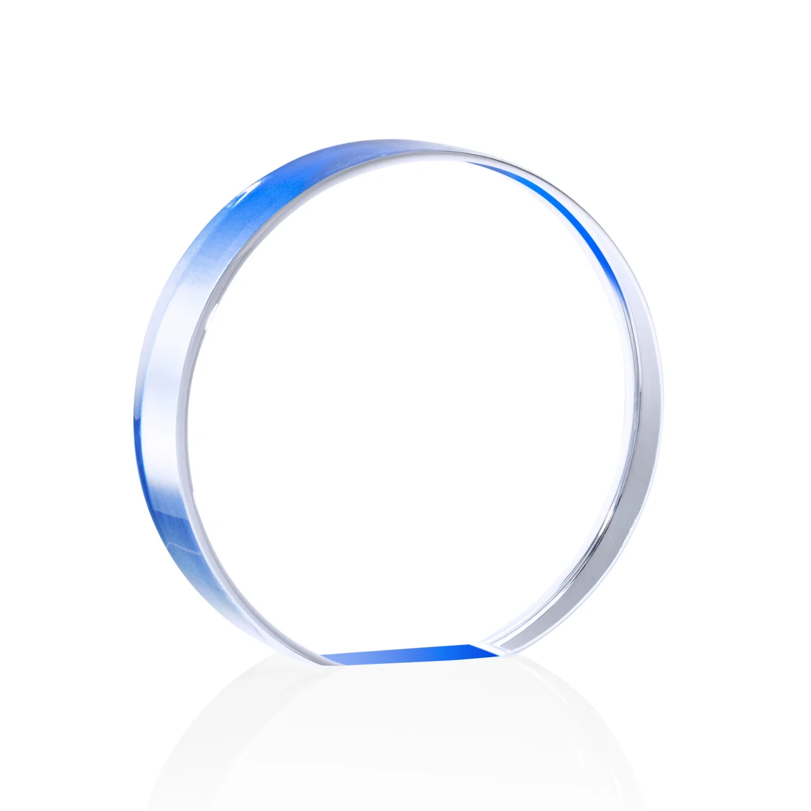 Branded One-Inch-Thick Acrylic Circle Desk Award for employee recognition