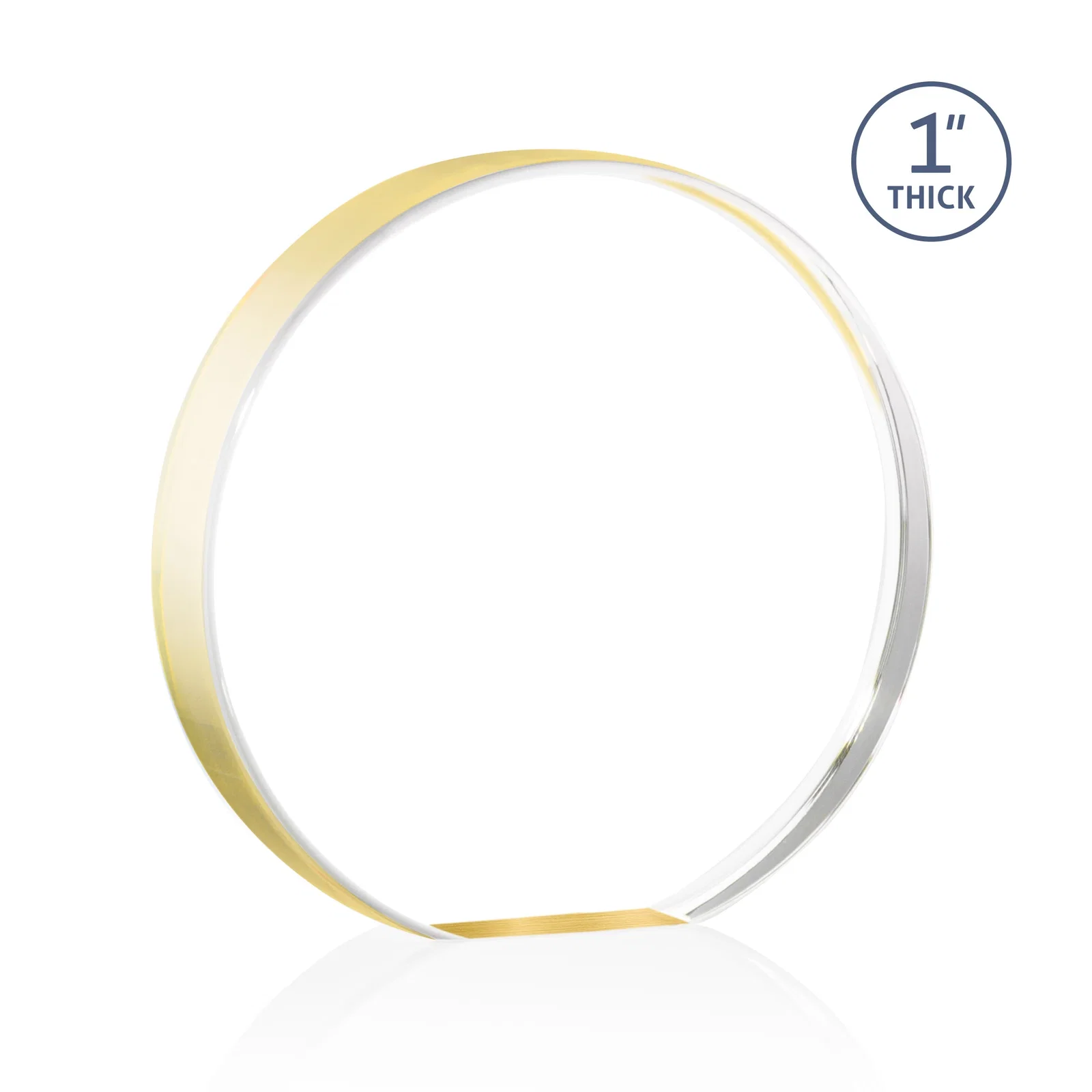 Branded One-Inch-Thick Acrylic Circle Desk Award for sales achievement awards